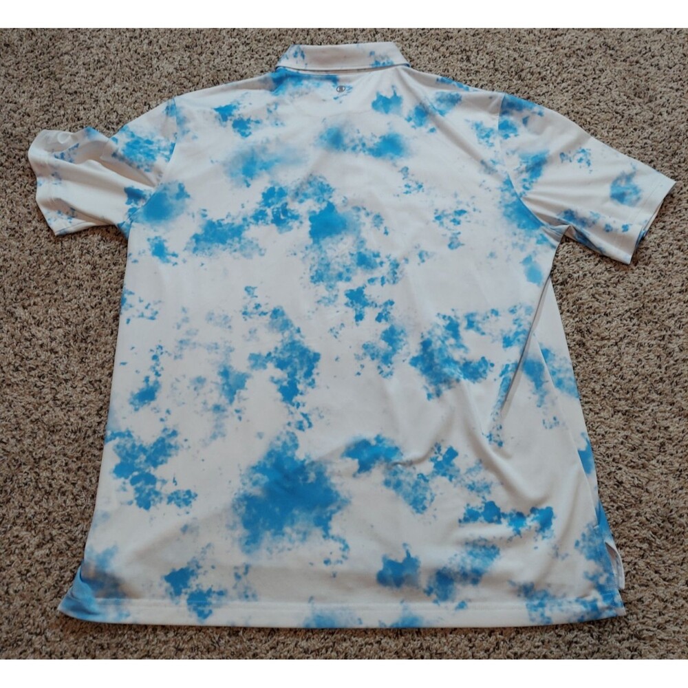 Stitch Polo Shirt Mens X-Large Short Sleeve Performance Sky Clouds Golfing - Picture 4 of 7